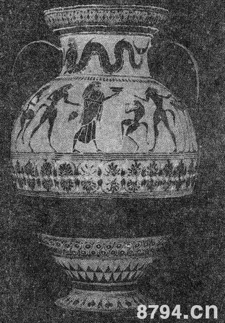 希腊黑绘式陶瓶