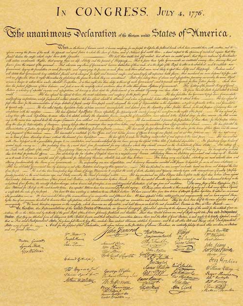 美国独立宣言的意义与时间经过 美国独立宣言
